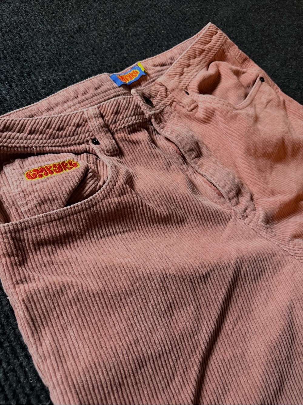 Empyre Mauve Pink Corduroy Skate Pants Size 32 Factory Cuffed Loose Fit